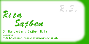 rita sajben business card